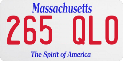 MA license plate 265QL0