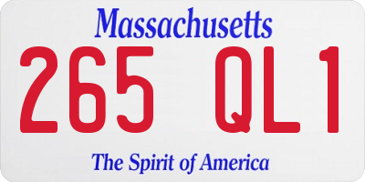 MA license plate 265QL1