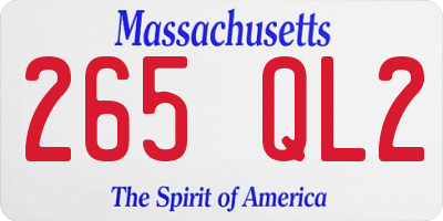MA license plate 265QL2