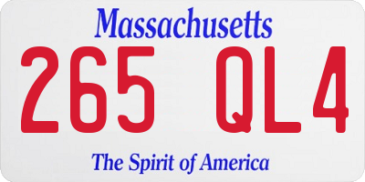 MA license plate 265QL4