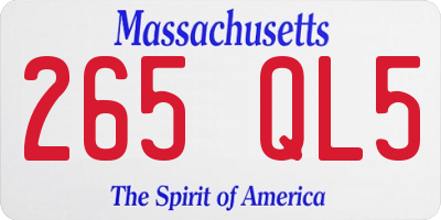 MA license plate 265QL5