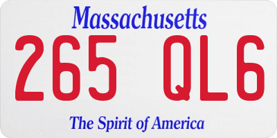 MA license plate 265QL6