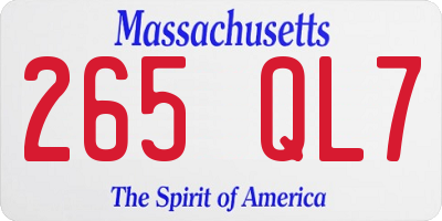 MA license plate 265QL7