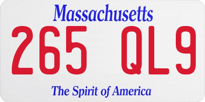 MA license plate 265QL9