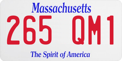 MA license plate 265QM1