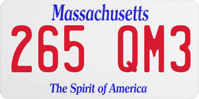 MA license plate 265QM3