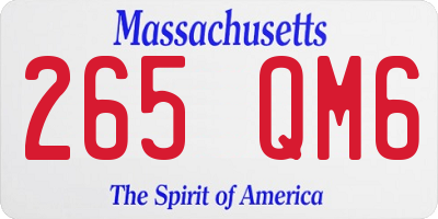 MA license plate 265QM6