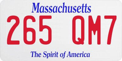 MA license plate 265QM7