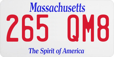 MA license plate 265QM8