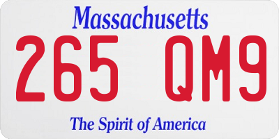 MA license plate 265QM9