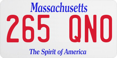 MA license plate 265QN0