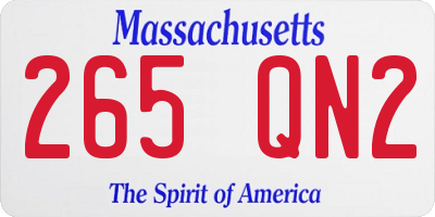 MA license plate 265QN2