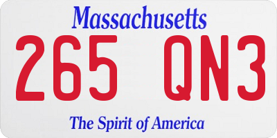 MA license plate 265QN3