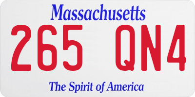 MA license plate 265QN4