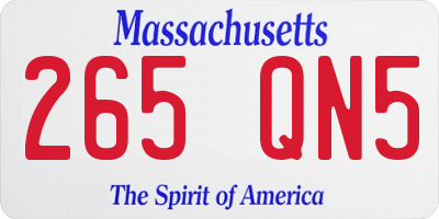 MA license plate 265QN5