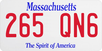 MA license plate 265QN6