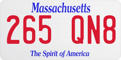 MA license plate 265QN8