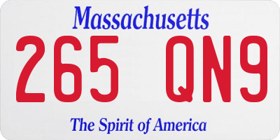 MA license plate 265QN9