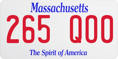 MA license plate 265QO0