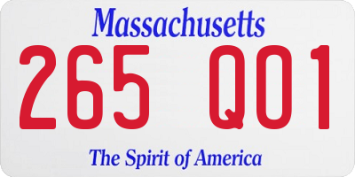 MA license plate 265QO1