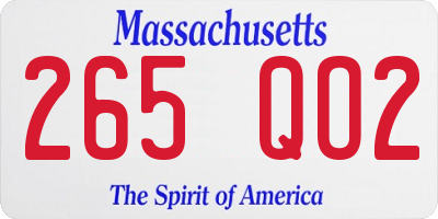 MA license plate 265QO2
