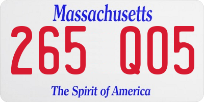 MA license plate 265QO5
