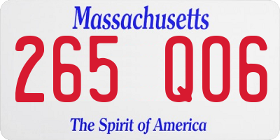 MA license plate 265QO6