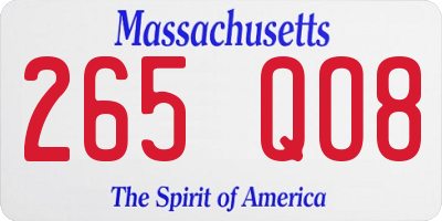 MA license plate 265QO8