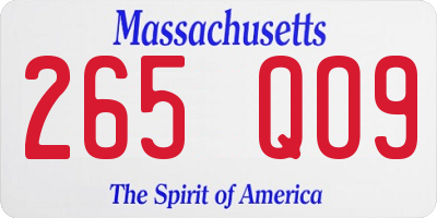 MA license plate 265QO9