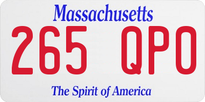 MA license plate 265QP0