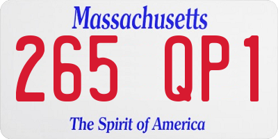 MA license plate 265QP1