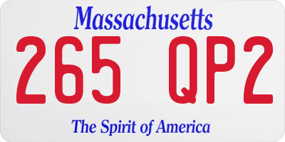 MA license plate 265QP2