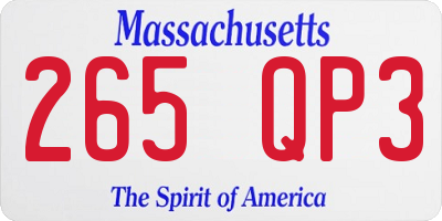 MA license plate 265QP3