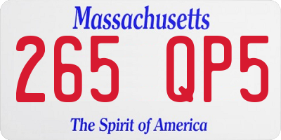 MA license plate 265QP5