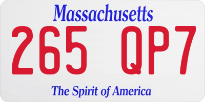 MA license plate 265QP7