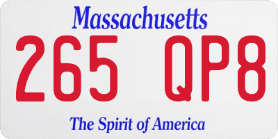 MA license plate 265QP8