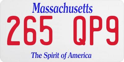 MA license plate 265QP9