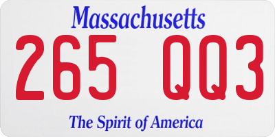 MA license plate 265QQ3
