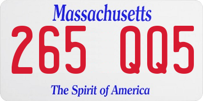 MA license plate 265QQ5