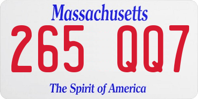 MA license plate 265QQ7