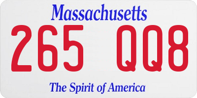 MA license plate 265QQ8