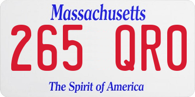 MA license plate 265QR0