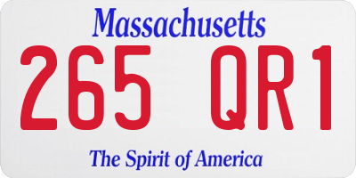 MA license plate 265QR1