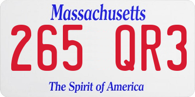 MA license plate 265QR3
