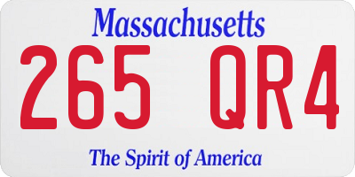 MA license plate 265QR4