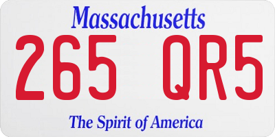 MA license plate 265QR5