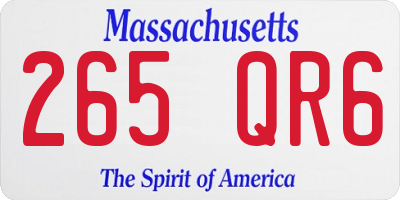 MA license plate 265QR6
