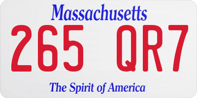MA license plate 265QR7