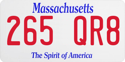 MA license plate 265QR8