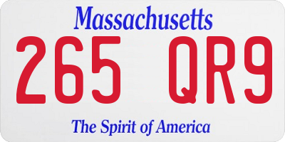 MA license plate 265QR9
